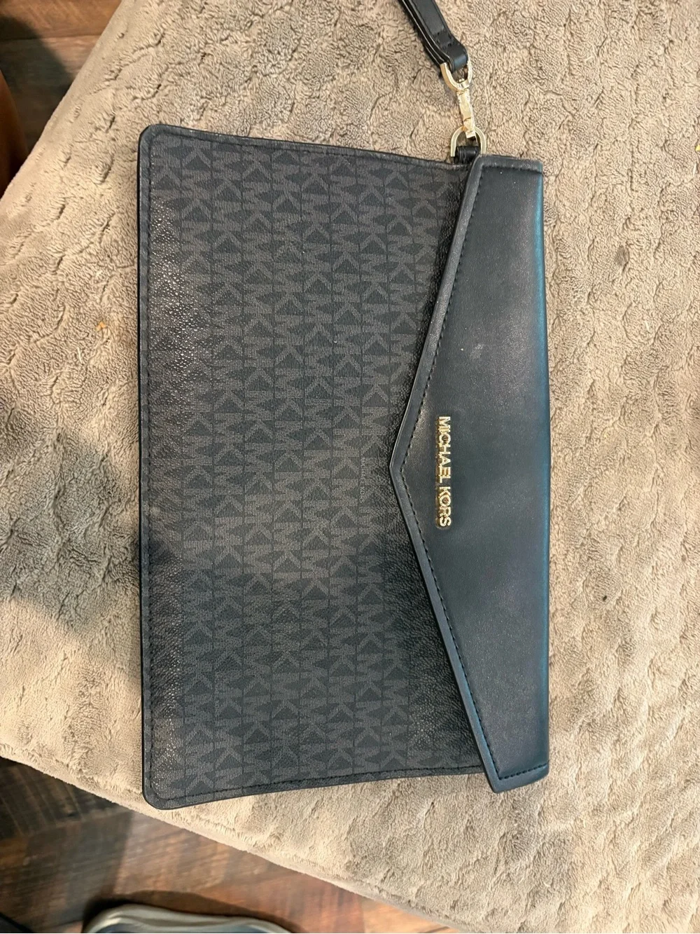 Michael Kors Black Logo Envelope Wristlet